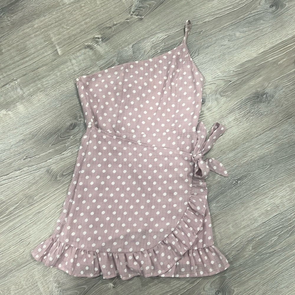 22second light pink one shoulder mini dress